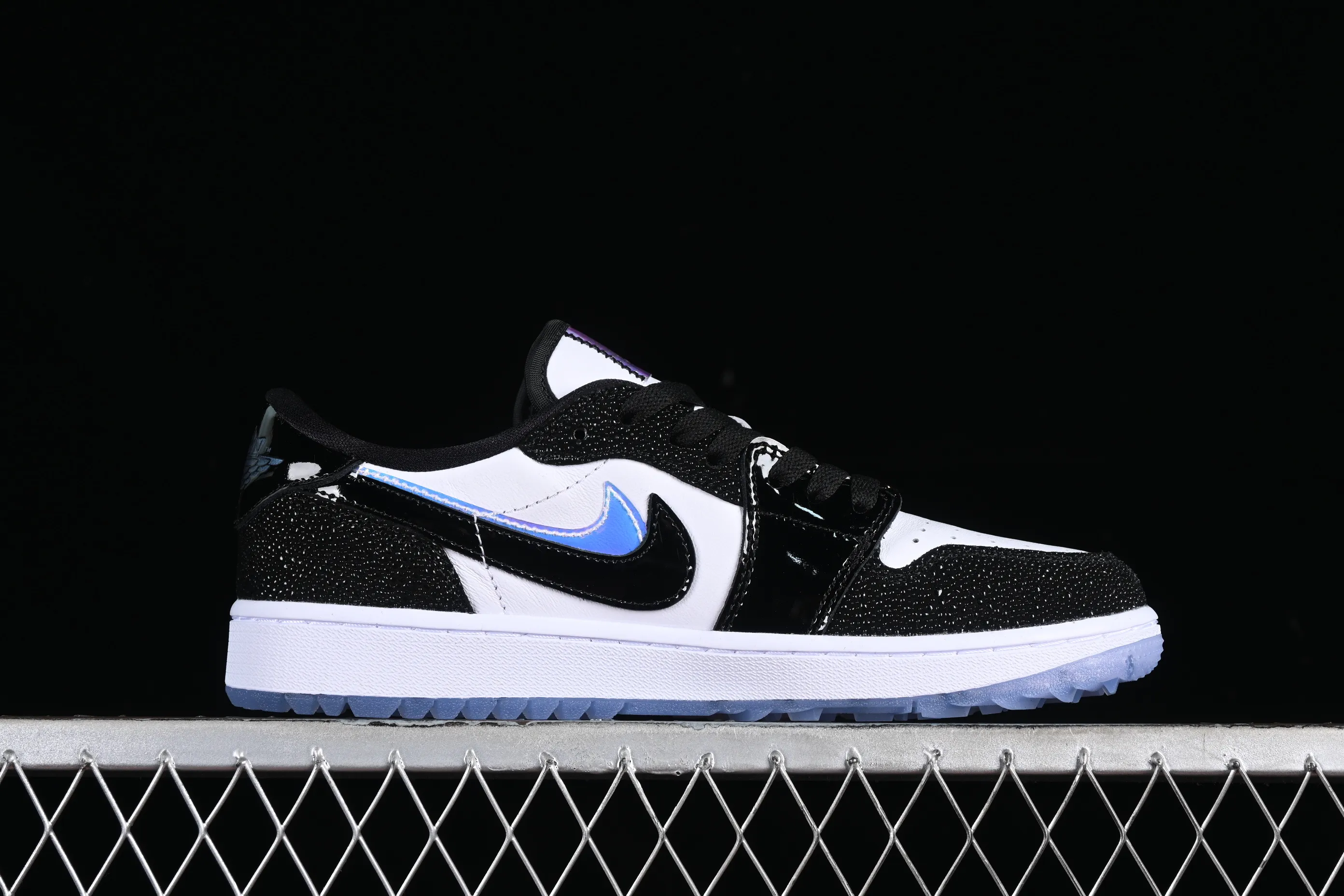 All categories Air Jordan Jordan series basketball shoes Air Jordan 1 Low G version pure original Air Jordan 1 Low Golf AJ1 Joe 1 new golf version laser patent leather black double hook FZ4159-100